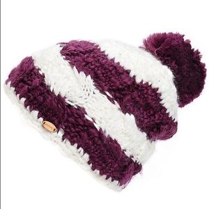 SPACECRAFT ELLA POM BEANIE - WHITE PURPLE ONE SIZE WHITE PURPLE BEANIES