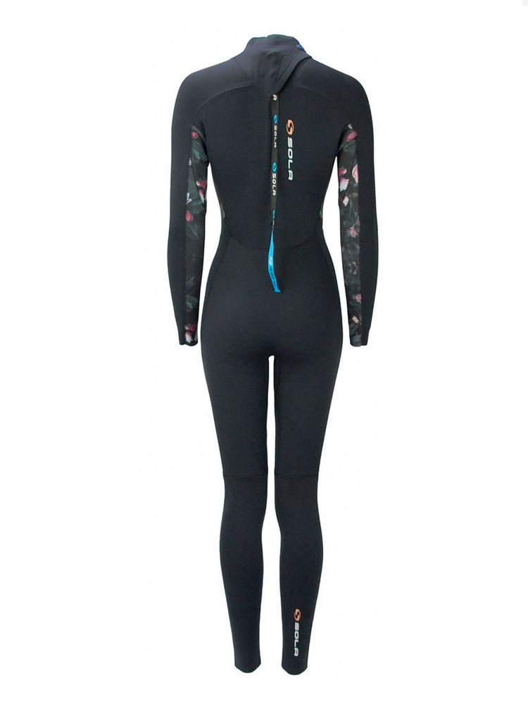 Sola Womens H2O 4/3mm Wetsuit - Black Floral - 2023 Womens winter wetsuits