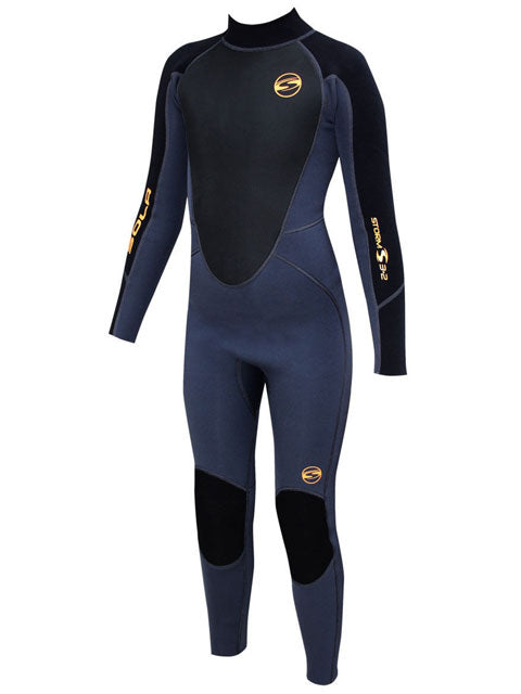 2019 Sola Storm 3/2MM Summer Wetsuit Graphite Black Kids summer wetsuits