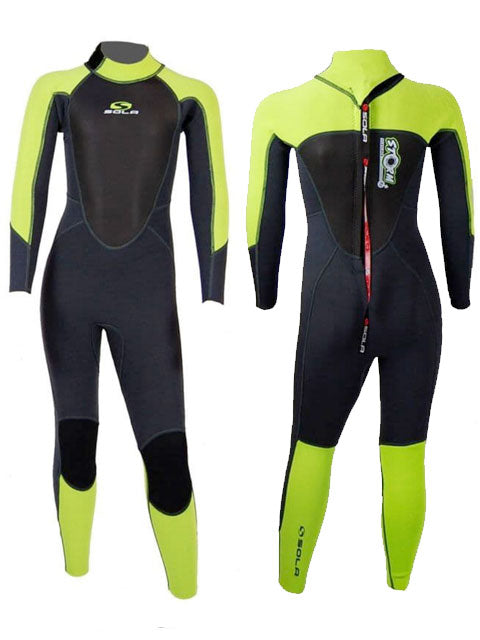 
                  
                    Load image into Gallery viewer, 2021 Sola Storm 3/2MM Kids Summer Wetsuit Graphite Green Kids summer wetsuits
                  
                