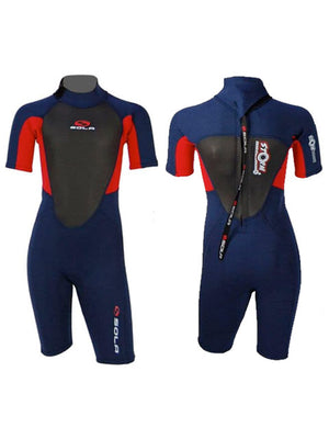 
                  
                    Load image into Gallery viewer, 2021 Sola Storm 3/2MM Kids Shorty Wetsuit Red Kids shorty wetsuits
                  
                