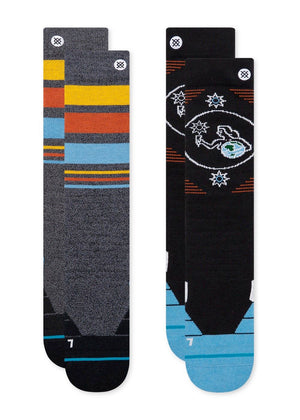 
                  
                    Load image into Gallery viewer, STANCE HERRIDGE 2 PACK SNOWBOARD SOCKS - MULTI - 2021 MULTI SOCKS
                  
                