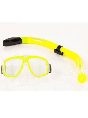 
                  
                    Load image into Gallery viewer, Typhoon Pro Dive Silicone Junior Ladies Dive Set Yellow 2013 Default Title Mask and snorkel
                  
                