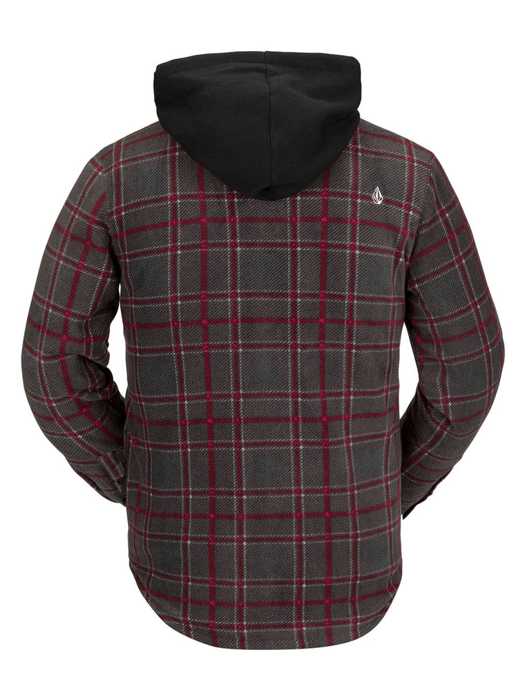 VOLCOM FIELD INSULATED FLANNEL JACKET - BLACK PLAID - 2023 FLEECE