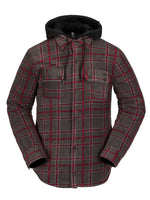 VOLCOM FIELD INSULATED FLANNEL JACKET - BLACK PLAID - 2023 BLACK PLAID FLEECE