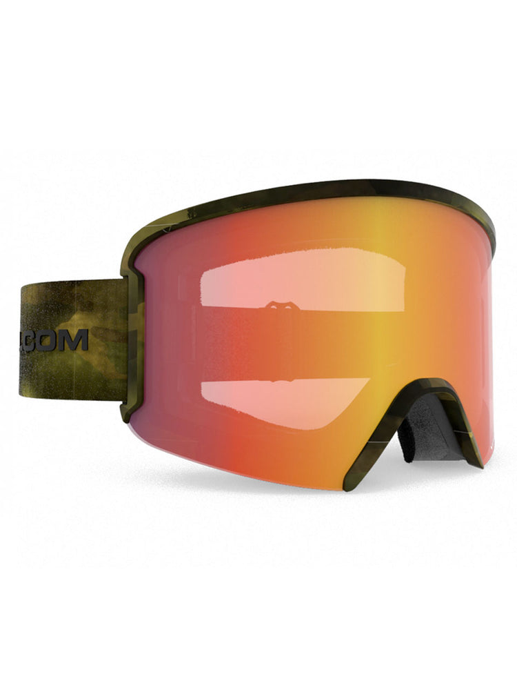 volcom garden goggles VOLCOM GARDEN SNOWBOARD GOGGLES + BONUS LENS - CAMO RED CHROME - 2023