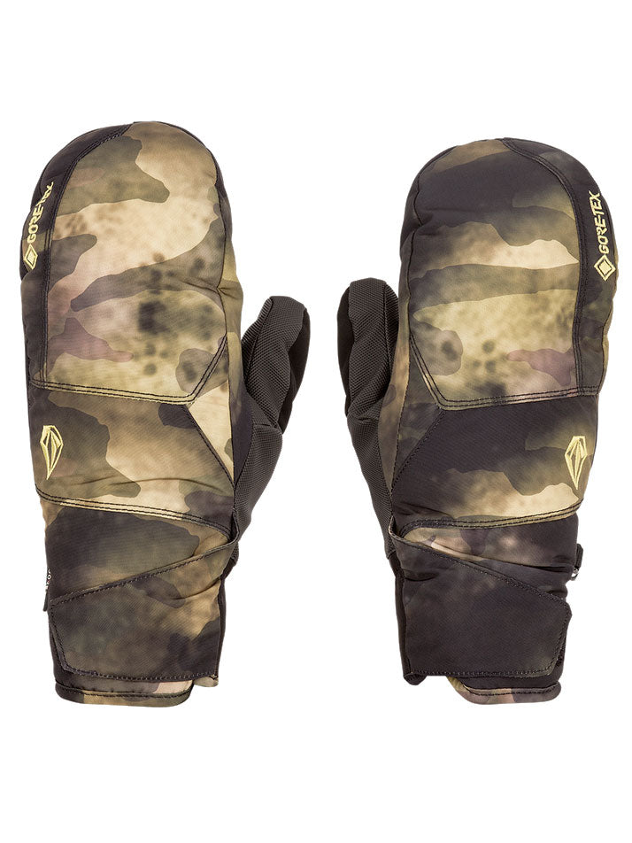 VOLCOM STAY DRY GORE TEX SNOWBOARD MITTS - CAMOUFLAGE - 2023 CAMOUFLAGE SNOWBOARD GLOVES