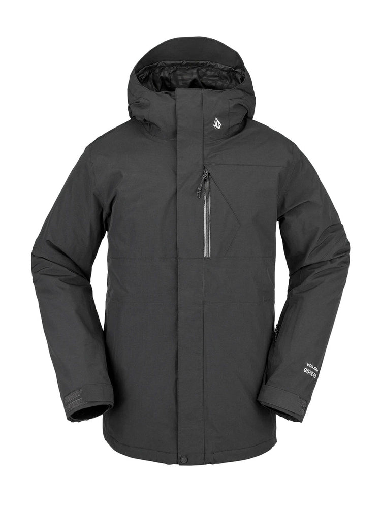 VOLCOM L INSULATED GORE TEX SNOWBOARD JACKET - BLACK - 2023 BLACK SNOWBOARD JACKETS