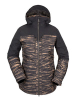 VOLCOM WOMENS SHELTER 3D STRETCH SNOWBOARD JACKET - TIGER PRINT - 2023 TIGER PRINT SNOWBOARD JACKETS