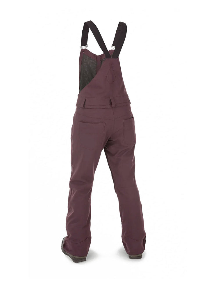 VOLCOM WOMENS SWIFT BIB OVERALL SNOWBOARD PANT - BLACK PLUM - 2023 SNOWBOARD PANTS