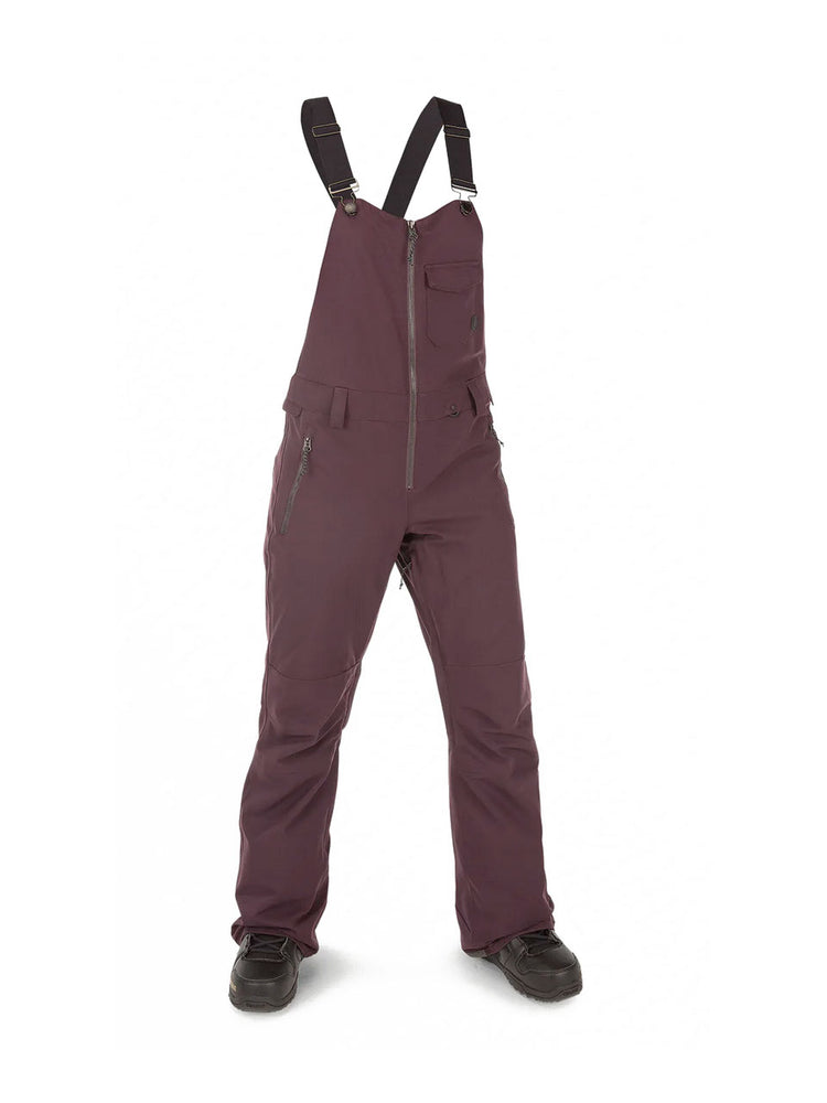 VOLCOM WOMENS SWIFT BIB OVERALL SNOWBOARD PANT - BLACK PLUM - 2023 BLACK PLUM SNOWBOARD PANTS