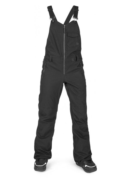 VOLCOM WOMENS SWIFT BIB OVERALL SNOWBOARD PANT - BLACK - 2023