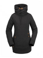 VOLCOM WOMENS TOWER FLEECE HOODIE - BLACK - 2023 BLACK FLEECE