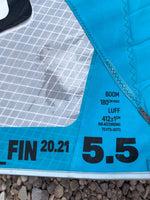 2021 Duotone Warp Fin 5.5 m2 Used windsurfing sails