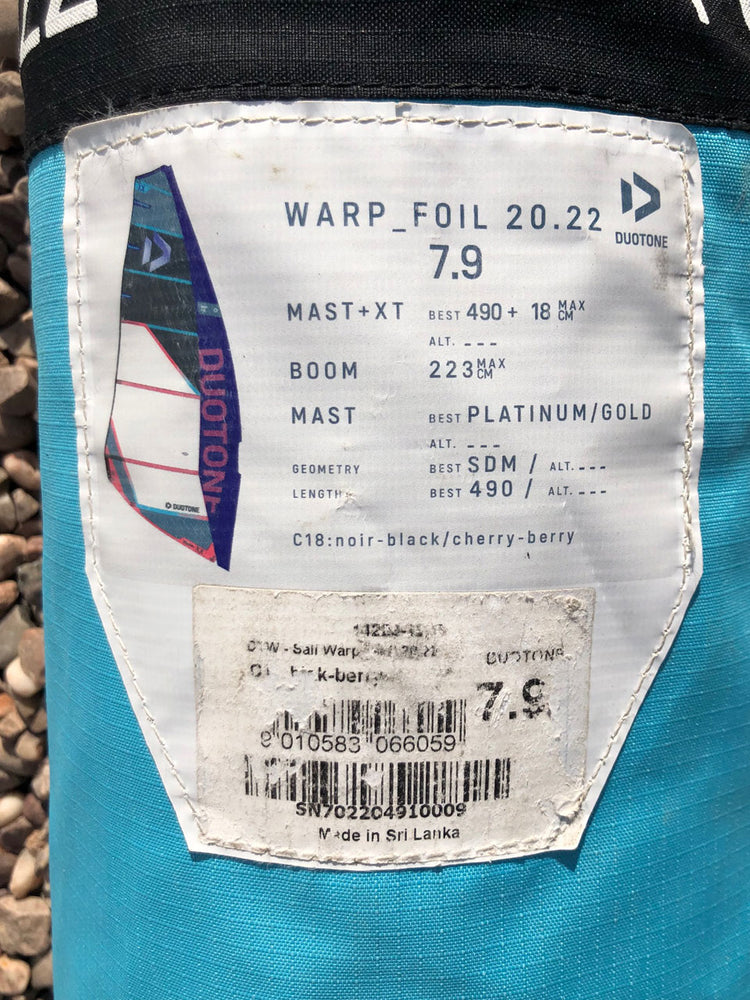 2022 Duotone Warp Foil 7.9 m2 Used windsurfing sails